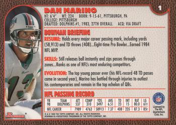 1999 Bowman #1 Dan Marino Back