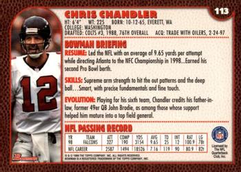 1999 Bowman #113 Chris Chandler Back
