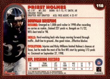 1999 Bowman #118 Priest Holmes Back