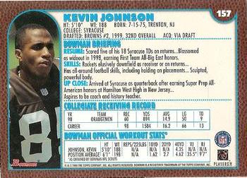 1999 Bowman #157 Kevin Johnson Back