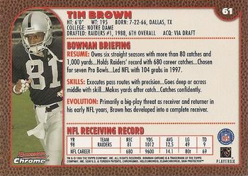 1999 Bowman Chrome #61 Tim Brown Back