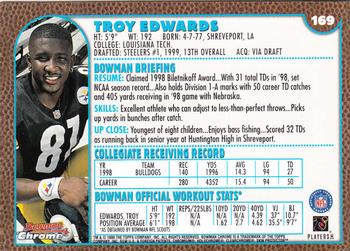 1999 Bowman Chrome #169 Troy Edwards Back