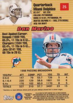 1999 Bowman's Best #25 Dan Marino Back