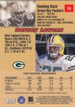 1999 Bowman's Best #38 Dorsey Levens Back