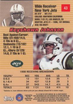 1999 Bowman's Best #43 Keyshawn Johnson Back