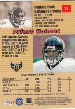 1999 Bowman's Best #74 Priest Holmes Back