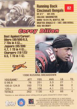 1999 Bowman's Best #82 Corey Dillon Back