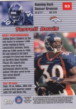 1999 Bowman's Best #93 Terrell Davis Back