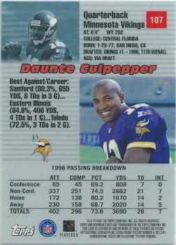 1999 Bowman's Best #107 Daunte Culpepper Back