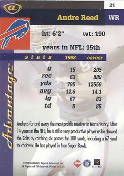 1999 Collector's Edge Advantage #21 Andre Reed Back
