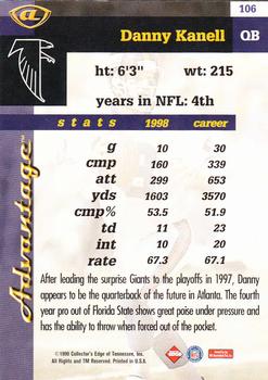 1999 Collector's Edge Advantage #106 Danny Kanell Back