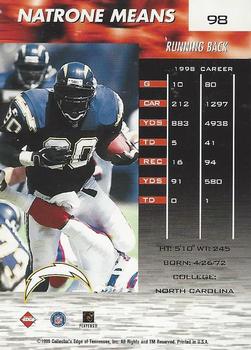 1999 Collector's Edge Fury #98 Natrone Means Back