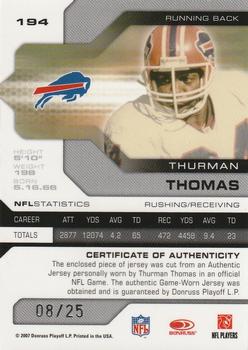 2007 Leaf Limited - Threads Prime #194 Thurman Thomas Back