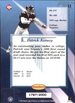 1999 Collector's Edge Masters #11 Patrick Kerney Back