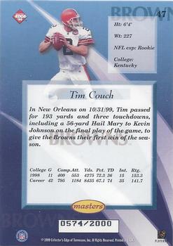 1999 Collector's Edge Masters #47 Tim Couch Back