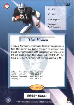 1999 Collector's Edge Masters #133 Tim Brown Back