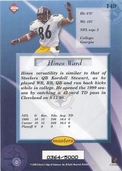 1999 Collector's Edge Masters #149 Hines Ward Back