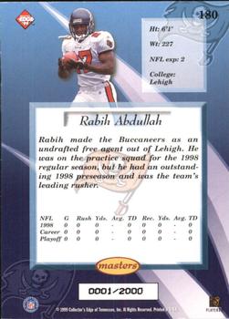 1999 Collector's Edge Masters #180 Rabih Abdullah Back