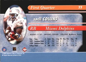 1999 Collector's Edge Odyssey #77 Cecil Collins Back