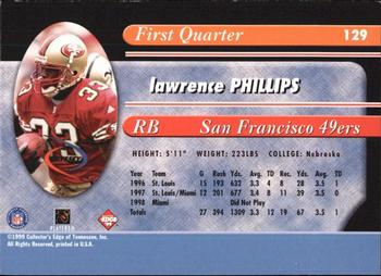 1999 Collector's Edge Odyssey #129 Lawrence Phillips Back