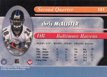 1999 Collector's Edge Odyssey #151 Chris McAlister Back