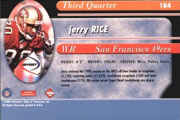 1999 Collector's Edge Odyssey #184 Jerry Rice Back