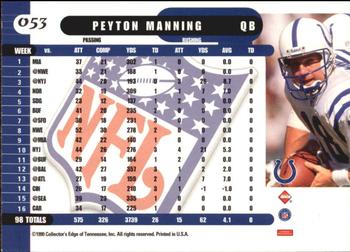 1999 Collector's Edge Supreme #053 Peyton Manning Back