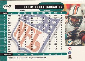1999 Collector's Edge Supreme #063 Karim Abdul-Jabbar Back