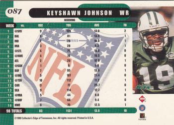 1999 Collector's Edge Supreme #087 Keyshawn Johnson Back