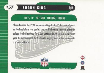 1999 Collector's Edge Supreme #157 Shaun King Back