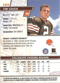 1999 Finest #164 Tim Couch Back