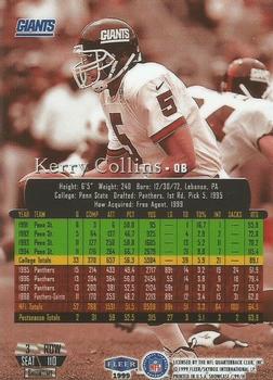 1999 Flair Showcase #110 Kerry Collins Back