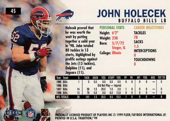 1999 Fleer Tradition #45 John Holecek Back