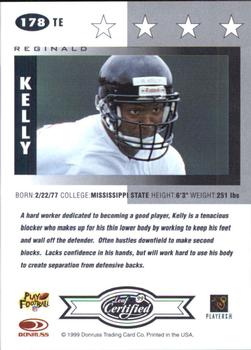1999 Leaf Certified #178 Reginald Kelly Back