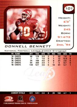 1999 Leaf Rookies & Stars #101 Donnell Bennett Back