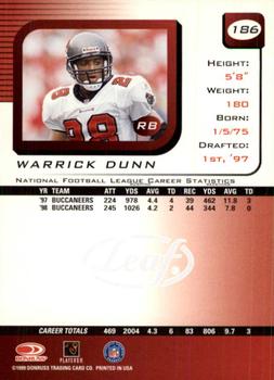 1999 Leaf Rookies & Stars #186 Warrick Dunn Back