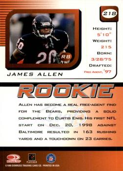 1999 Leaf Rookies & Stars #218 James Allen Back