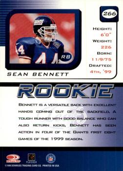 1999 Leaf Rookies & Stars #266 Sean Bennett Back