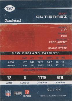 2007 Playoff Contenders - Playoff Ticket #197 Matt Gutierrez Back