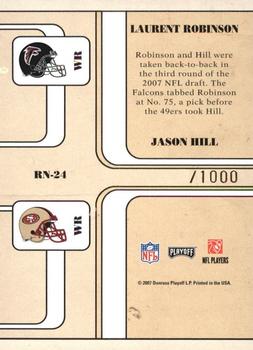 2007 Playoff Contenders - Round Numbers #RN-24 Laurent Robinson / Jason Hill Back