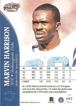 1999 Pacific #167 Marvin Harrison Back