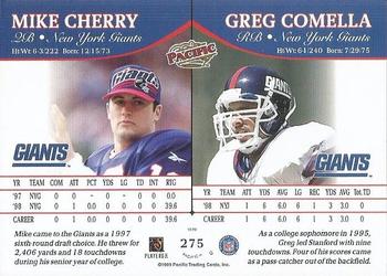 1999 Pacific #275 Mike Cherry / Greg Comella Back
