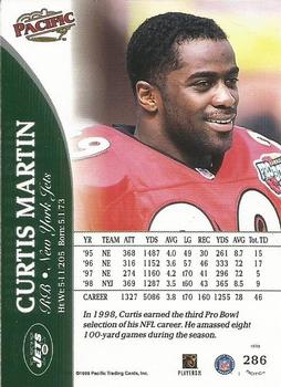 1999 Pacific #286 Curtis Martin Back
