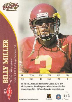 1999 Pacific #443 Billy Miller Back