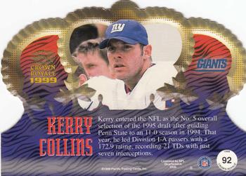 1999 Pacific Crown Royale #92 Kerry Collins Back