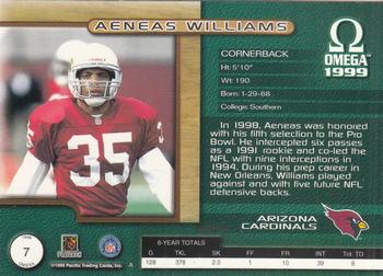 1999 Pacific Omega #7 Aeneas Williams Back
