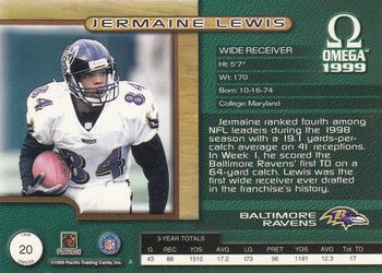 1999 Pacific Omega #20 Jermaine Lewis Back