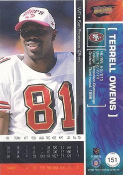 1999 Pacific Revolution #151 Terrell Owens Back