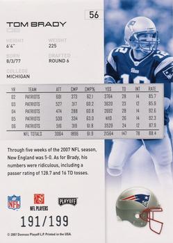 2007 Playoff NFL Playoffs - Black #56 Tom Brady Back