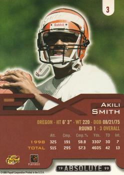 1999 Playoff Absolute EXP #3 Akili Smith Back